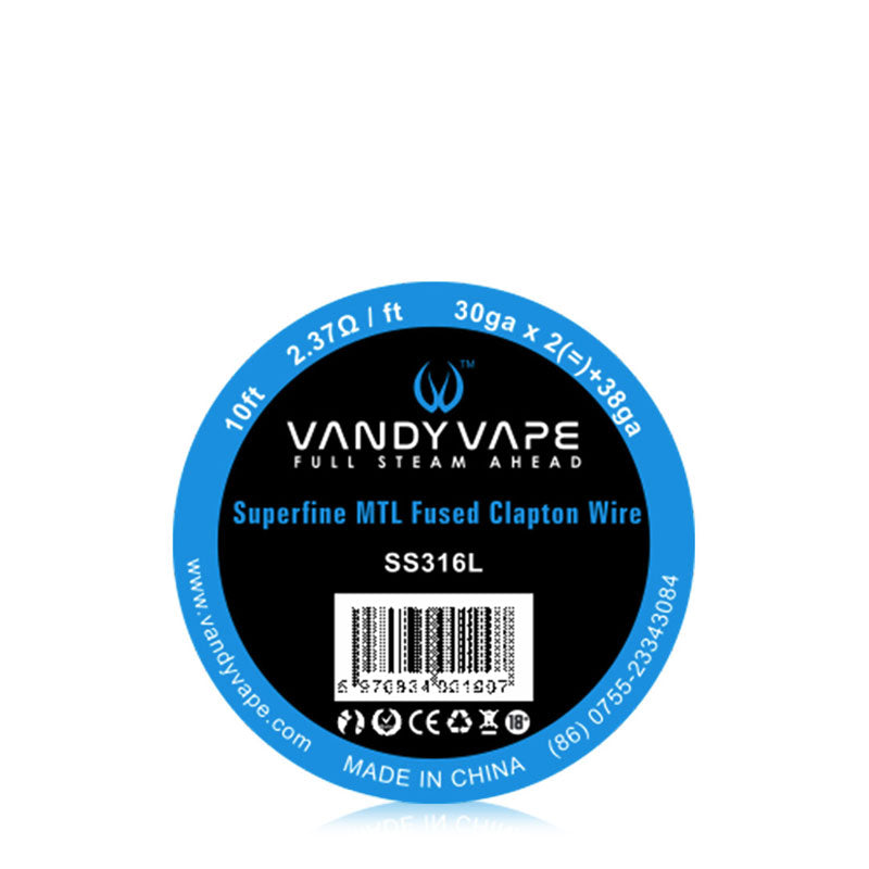 Vandy Vape Superfine MTL Clapton Wire SS316L 2 37 ohm ft