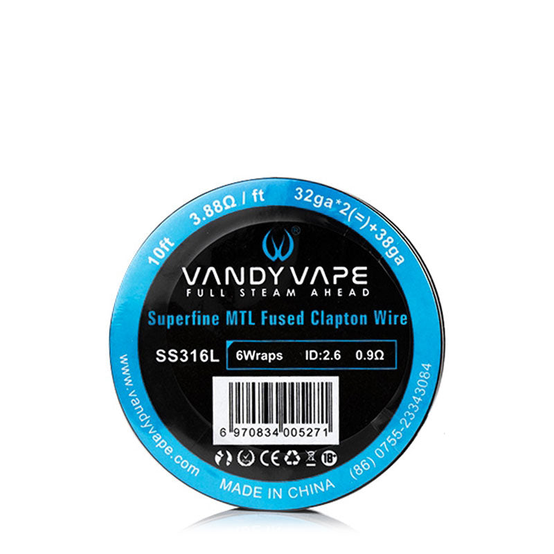 Vandy Vape Superfine MTL Clapton Wire SS316L 3 88 ohm ft